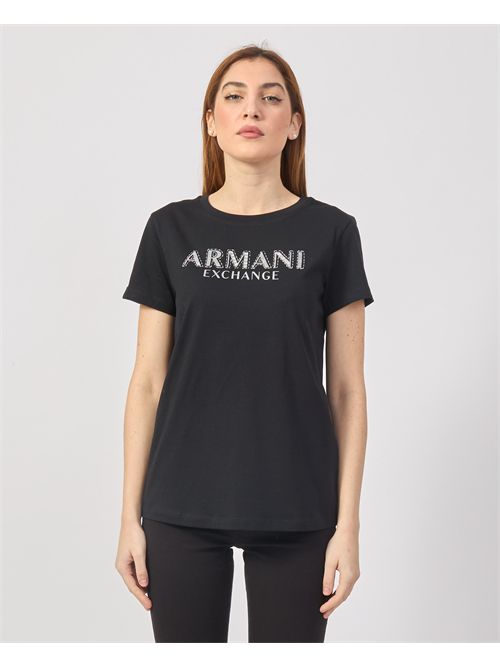 T-shirt girocollo Armani Exchange con logo con strass ARMANI EXCHANGE | XW000387-AF10354UC001